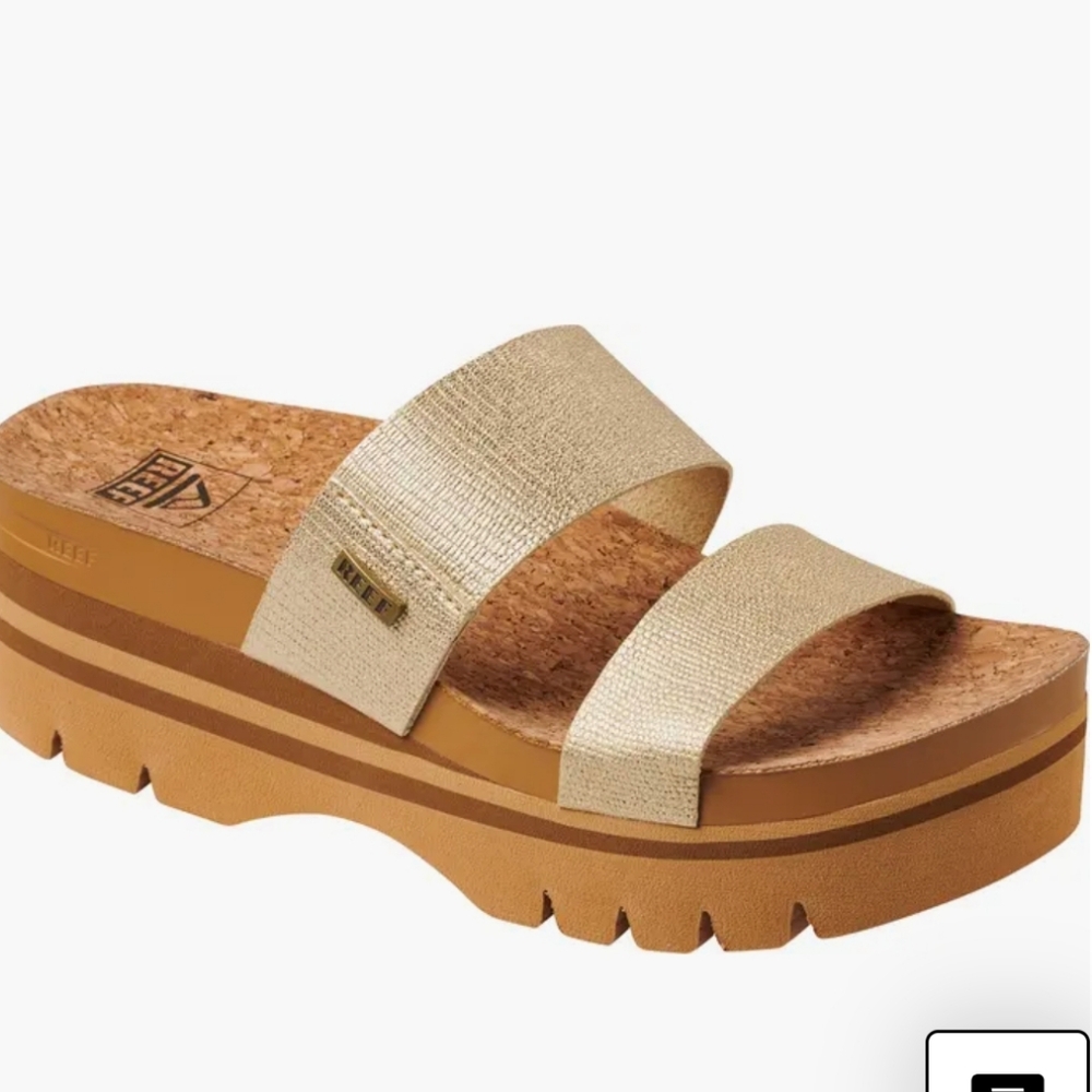 REEF Cushion Vista Higher Platform Slide Sandal Size 8 EUC